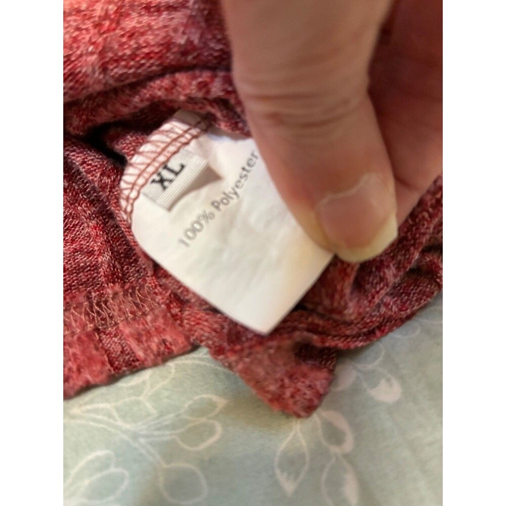 Womens 2 Piece Ribbed Knit Lounge Set Dusty Pink Relaxed Tee Shorts Pajamas XL - Picture 6 of 7